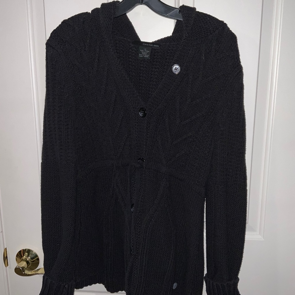 Ladies Hooded Button-Down Sweater